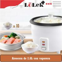 Arrocera Eléctrica 2.8L Acero Inoxidable blanco con Contenedor de Aluminio y Tapa de Cristal 1000W Gem supplies - details 2