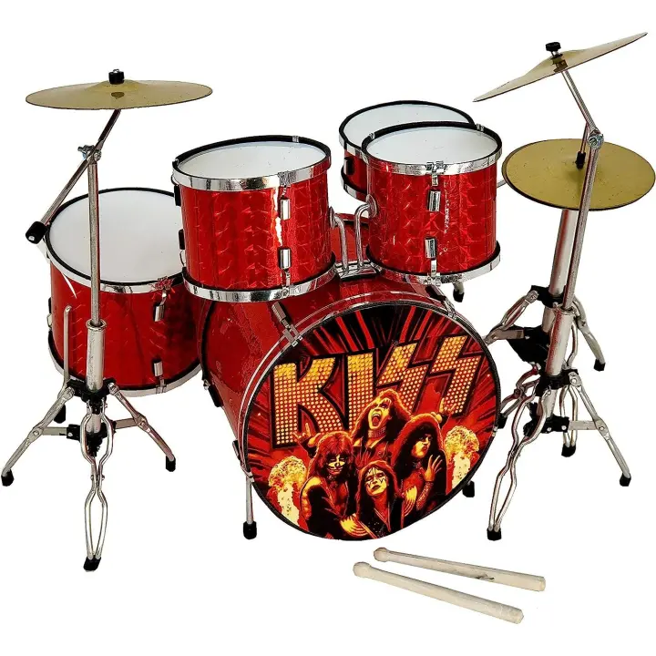 ROCKSTAR MUSIC Batería Acústica ADORNO Miniatura Kiss Regalo Músicos Escala 1:5 - 1