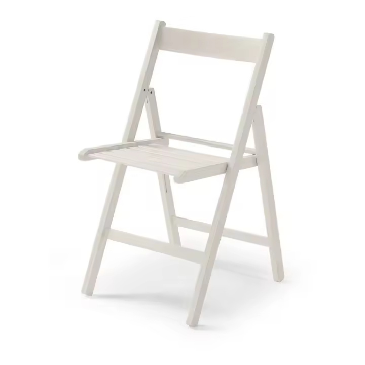 SILLA PLEGABLE DE MADERA BLANCO CRUDO 79x42,5x47,5cm - 1
