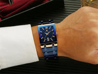 Reloj De Hombre Moda Nueva WWOOR Lujo Cuadrado Azul Reloj De Pulsera Resistente Al Agua Acero Inoxidable Cuarzo Romano Resistente Al Choque - details 13