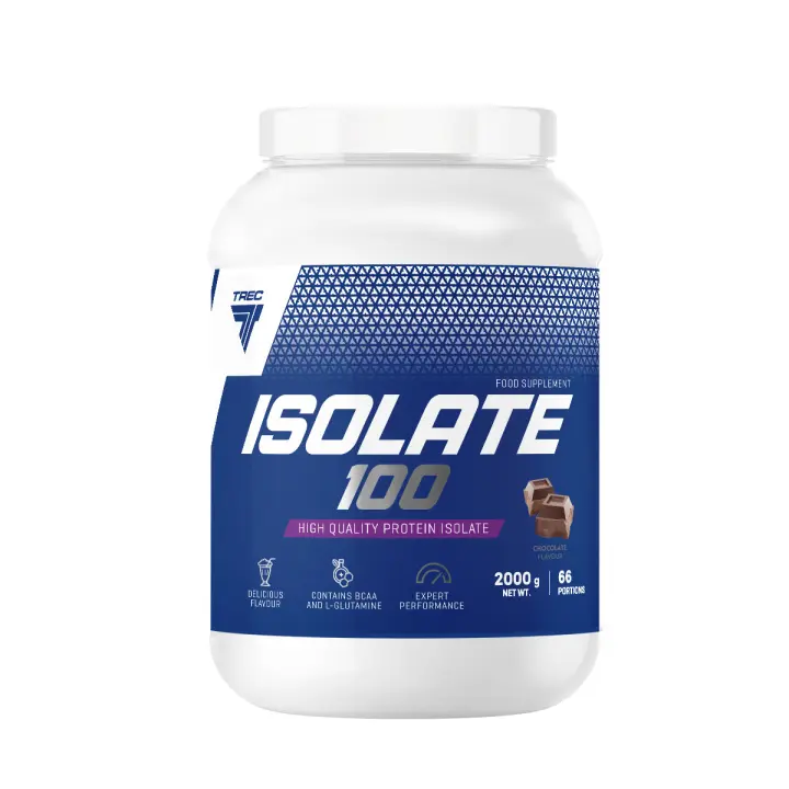 Proteína Isolada 100 | Sabor Chocolate | 2kg | Proteína Aislada de Suero | Alta Calidad Proteica | Recuperación Muscular | Bajo en Grasas y Azúcares | TREC NUTRITION - 1