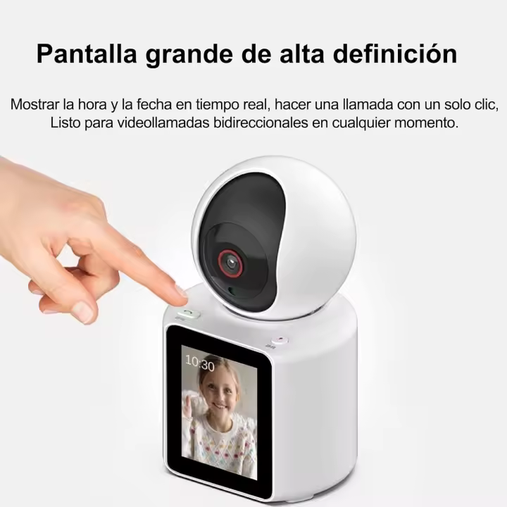 Cámara de Interior orientable, videollamadas, cámara Inteligente, Monitor de bebé, vigilancia de vídeo, Pantalla HD de 2,8 Pulgadas, con Infrarrojos nocturnos - 1