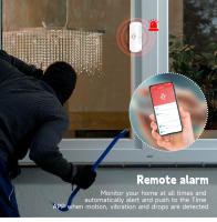 Sensor De Vibración WiFi Inteligente Tuya Para Hogar Seguro Monitor En Tiempo Real Con Control Remoto Por App Alarma De Seguridad - details 1