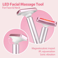 Láser Rojo Y Masajeador Facial 4 En 1 EMS Compresión Calefacción Vibration Rejuvenecimiento De Piel Esculturing Firmado Herramienta Para Ojos Y Cara - details 2