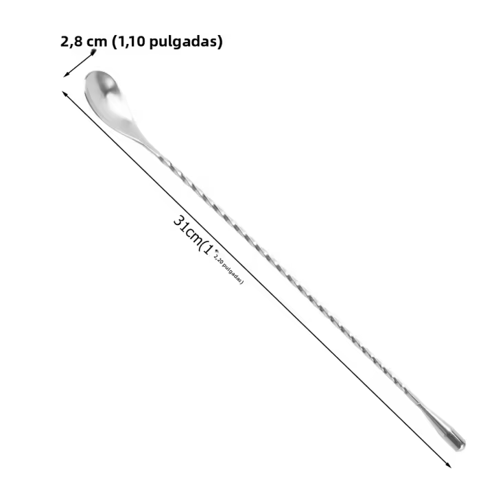 Muddler De Acero Inoxidable 20cm Barra Mezclador De Cocktails Martillo De Hielo Picado Cuchara De Barra Long Drink Cuchara De Bartender Accesorio De Barra - 1