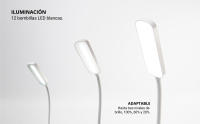 Flexo de Escritorio Blanca con Pinza, 12 LED Ajustables, Iluminación Optimizada - details 2