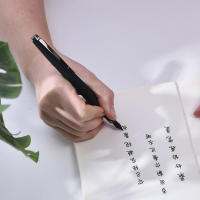 HongDian 517D Pluma Fuente De Tinta Mate Negra Con Clip De Plata Y Punta Curva EF F Para Escuela Y Oficina Suministros De Papelería Regalos - details 12