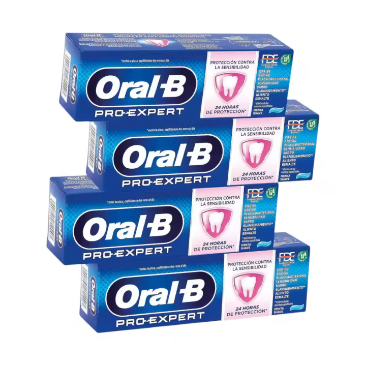 Oral-B Pro-Expert Pack de 4 Pastas de Dientes 75ml Sensibilidad Y Blanqueamiento Pasta Dentífrica 24 h de Protección - 1