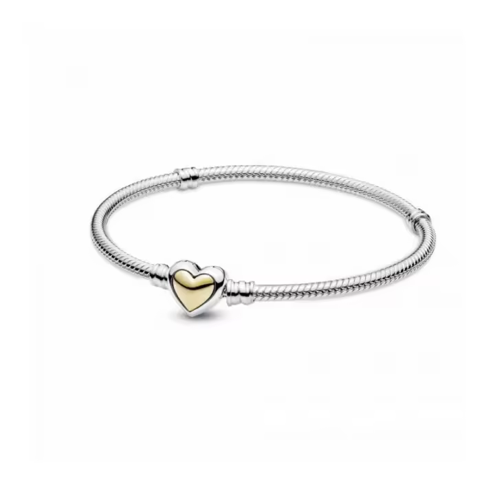 Pulsera Cadena de Serpiente Corazón Cúpula Dorada Pandora - 599380C00 - 1