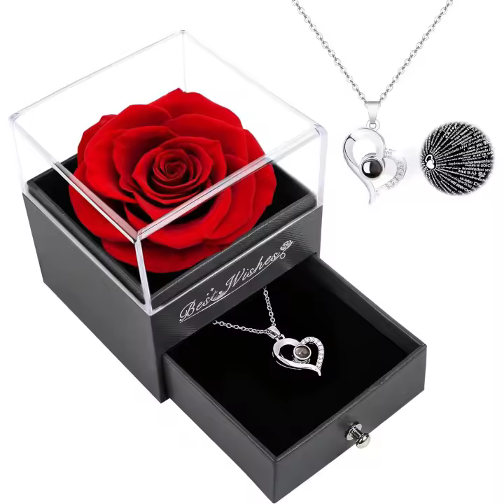 Rosas preservadas para el día de la Madre, Regalos para Mamá, Regalos de cumpleaños para Mujeres, Flores Rojas - 1