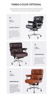 TY205B Dark Brown Robin Chair Genuine Leather Lobby Office Computer Chair Home and Office Chair Swivel Chair - details 12