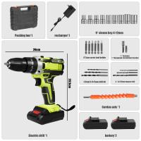Taladro inalámbrico portátil de 28 V, 25 + 3 ajustes de par, 2 baterías y 1 cargador, juego de 24 piezas, ideal para reparaciones domésticas y bricolaje. - details 0