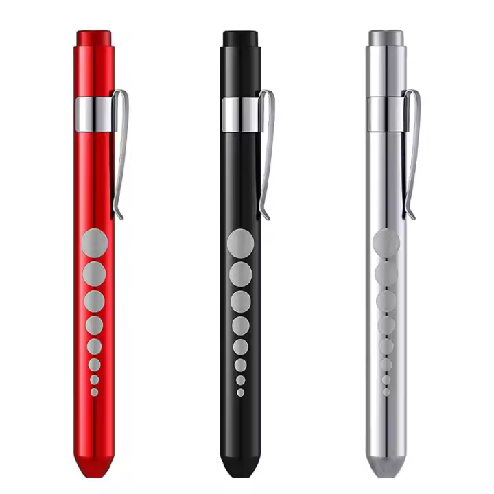 Linterna LED (paquete de 3), linterna LED reutilizable con medidor de pupila y clip de bolsillo - 1