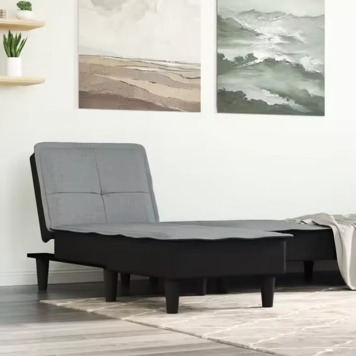 vidaXL Sofá diván de tela en color Gris oscuro/Negro/Gris claro - 1