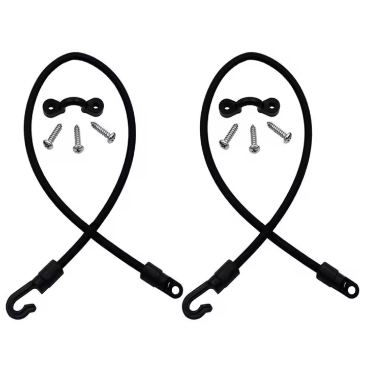 Set De Portadores De Caña De Pescar Para Barco Ajustable Y Portátil Con Cuerda Elástica Y Hebilla Para Anclaje En Superficie De Mariposa Para Kayak Y Barco Marítimo - 1