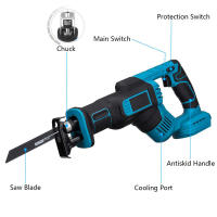 Sierra alternante inalámbrica para corte de madera/Metal, 4 hojas de piezas, batería Makita de 18v (sin batería) - details 2
