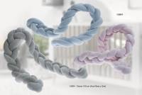 Trenza Protectora para Cuna ROSA GRIS Extrasuave Tacto Aterciopelado Gamberritos 🌸👶- Seguridad y Confort para tu Bebé, Chichonera Trenza Decorativa Antivuelco Reductora, 1.5m  🌸👶Hecho en España - details 1