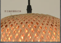 Lámpara Colgante De Bambú Pendentivo Luz De Techo Rattan Wicker Tejido a Mano Enredado Para Hogar Comedor Estilo Sudeste Asiático - details 27
