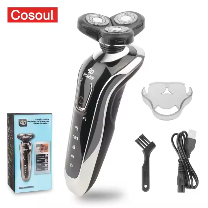 Afeitadora Eléctrica Para Hombres Máquina De Afeitar Barba Recargable Impermeable Con Cabeza Flotante Trimmer De Cabello Y Barba - 1