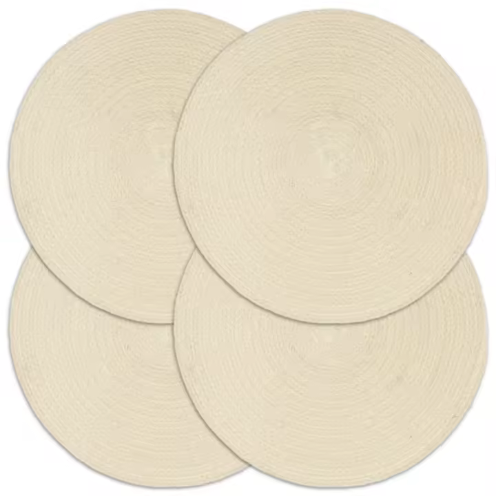 vidaXL 4x Manteles Individuales Liso Redondo Algodón Marino 38cm Cocina Color Gris oscuro,  Gris,  Marrón y mas - 1