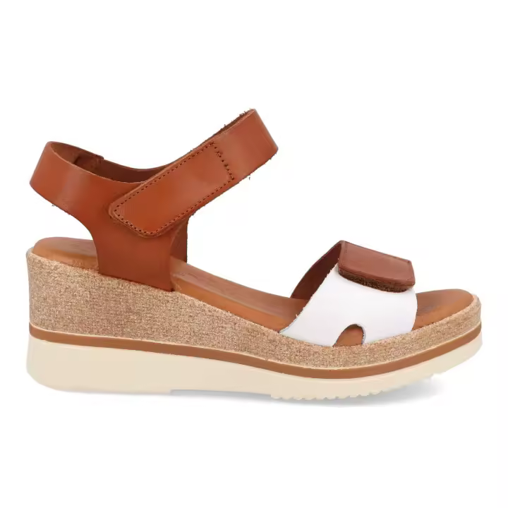 Sandalia de Cuña en Piel con Velcro para Señora marca Bda 662 Cuero - 1