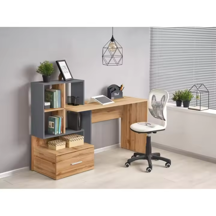 Mesa de oficina Houston 826 , Muebles ES, Con cajones, Antracita, 149.2 x 75 x 49.8cm - 1