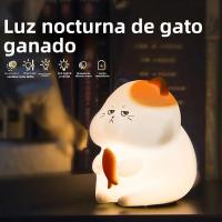 Luz Nocturna De Gato De Silicona Lindo Dimmer Recargable Para Decoración De Habitación De Niños Luz Táctil Sin Cable Para Dormitorio Infantil - details 5