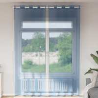 vidaXL Cortinas de gasa con ojales 2 uds en color Amarillo/Tuquesa/Rojo vino tinto y más | protección solar decorativa para ventanas hogar oficina dormitorio fácil de instalar - details 7