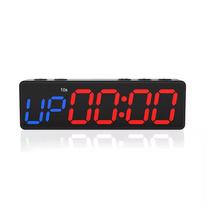 Reloj de entrenamiento con batería, Mini temporizador de gimnasio portátil con imán incorporado para gimnasio en casa, temporizador programable de Cuenta atrás/arriba - 1