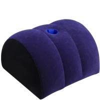 Almohada Inflable De Silicona Con Recubrimiento De PVC Azul Y Negro Triángulo Cilindro Colchón Suave Para Soporte De Cabeza Y Espalda - details 3