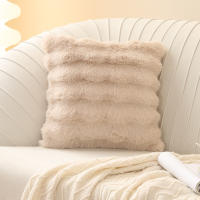 Juego De Cojines De Peluche Tuscan Rabbit En Color Crema Suaves Para Sofa Y Coche Decoración De Dormitorio Tamaño 45x45cm - details 8