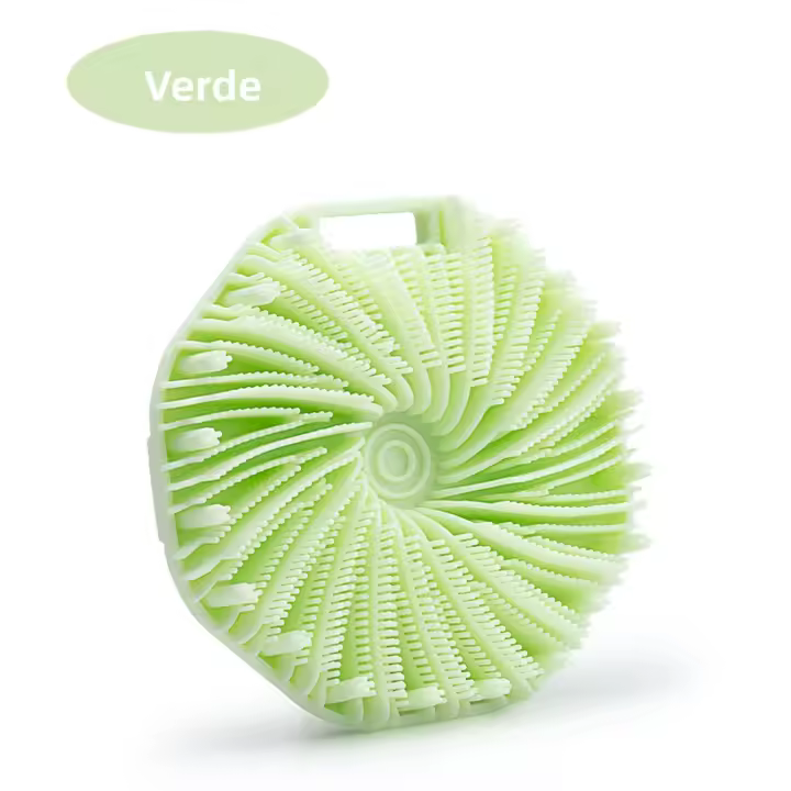 Cepillo De Baño De Silicona Mano Limpieza Exfoliante Poligonal Suave Masajeador Corporal Herramienta De Limpieza Para El Hogar - 1