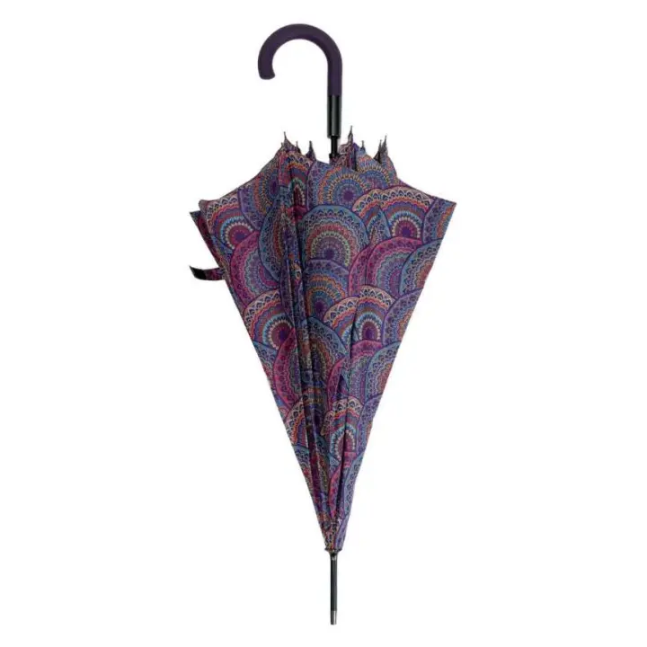 J.S ONDO PARAGUA LARGO ESTAMPADO MANDALAS , Hombre Mujer Infantil , Paraguas Holográfico Automático Plegable, 8 Varillas Resiste Al Viento, Holográfico,MODA,diseno nuevo - 1