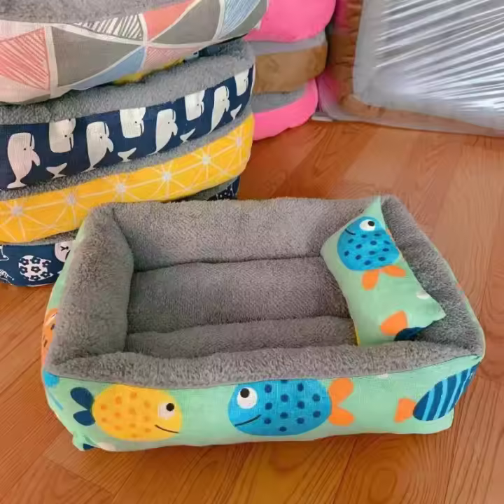 Cama De Peluche Para Mascotas Cama De Gato Con Almohada Cómoda Y Caliente Para Invierno Matrícula De Descanso Para Perros Y Gatos - 1