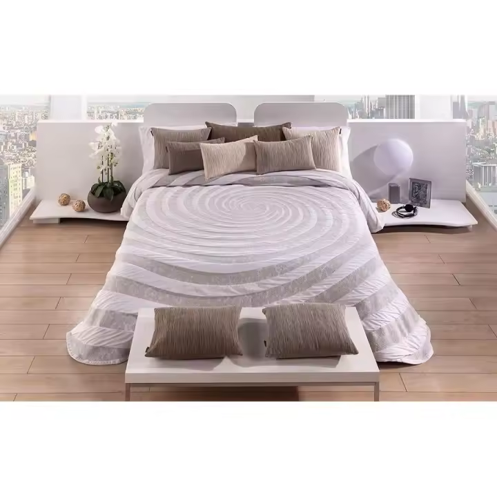 Manterol Outlet - Colcha cubrecama jacquard algodón espiral. Cubrecama de gama alta de telar. Tejido de alta calidad y duradero. - 1