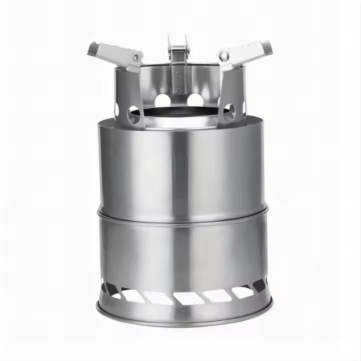 Mini Estufa De Camping De Acero Inoxidable Estufa Portátil Para Picnic BBQ Camping Senderismo Con Red De Asado Y Bolsa De Transporte - 1