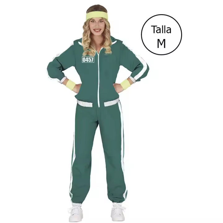 Disfraz de Jugador estilo Juego del Calamar con chándal verde talla M - 1