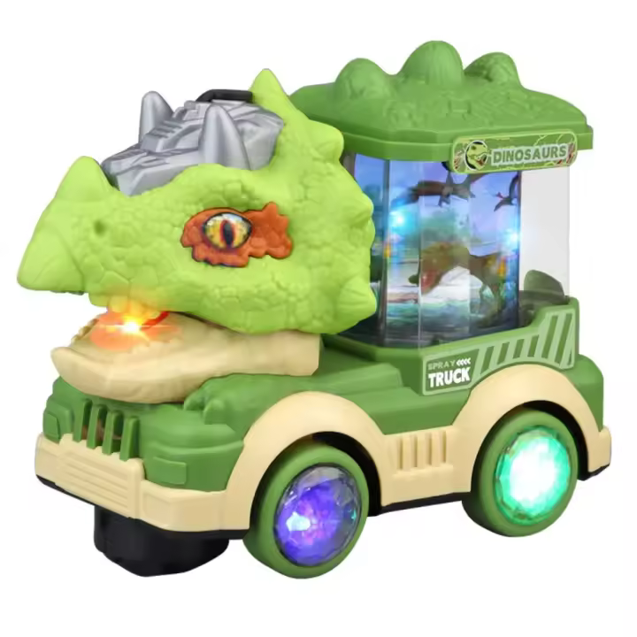 Coche De Dinosaurio Eléctrico Con Luz Y Música Sprayer Triceratops Tyrannosaurus Rex Juguete Para Niños Y Niñas Edad Recomendada 4-12 Años - 1
