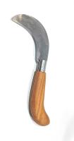 Navaja curva acero inoxidable Flores Cortes Tranchete de recolección fruta vendimia 100mm. Robusta y reforzada navaja curva  con mango de madera de cocobolo. - details 2