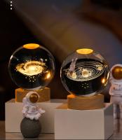 Lámpara Nocturna De Cristal 3D De 6cm Planetario Solar Sistema Engraved Con Láser Decoración De Escritorio Para Regalo De Cumpleaños Astronomía - details 0