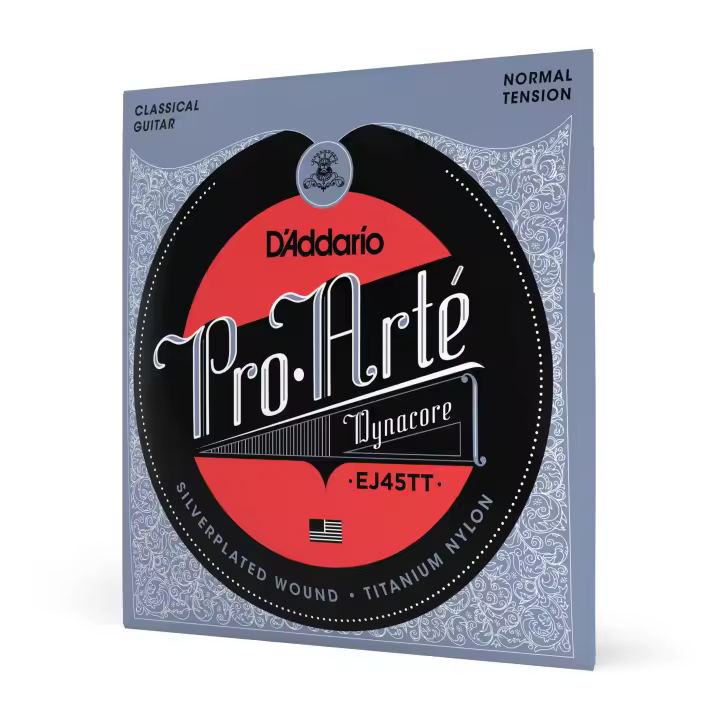 D'Addario EJ45TT ProArte Dynacore Classical Guitar Strings, Titanium Trebles, Normal Tension. Code. - 1