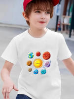 Camiseta De Algodón Para Niños Con Estampado De Aventura Cósmica Manga Corta Versátil Ropa Creativa Para Verano - details 3