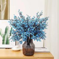 Flores Artificiales Azul De Cerezo Y Gypsophila Plantas Falsas Para Decoración De Hogar Y Boda Ramas De Navidad En Vaso - details 0