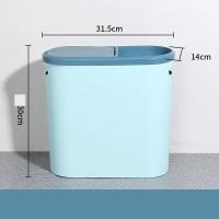 Bandeja De Cocina Ecológica De Plástico Con Tapa Silenciosa Y Ahorradora De Espacio Para Baño Recipiente De Basura Creativo Para El Hogar Con Ranura - details 10