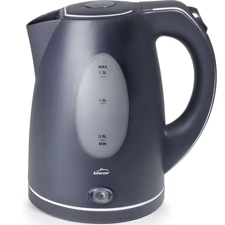 LACOR Hervidor de agua gris Lacor - 1,3 Litros [2000W - Clase de eficiencia energética A+] - 1
