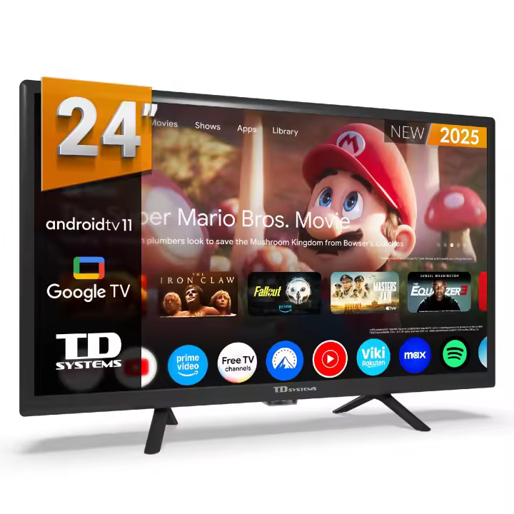 Smart TV 24 pulgadas HD Hey Google Official Assistant con control por voz. Televisor Android 11 - TD Systems PRIME24C19GLE - 1