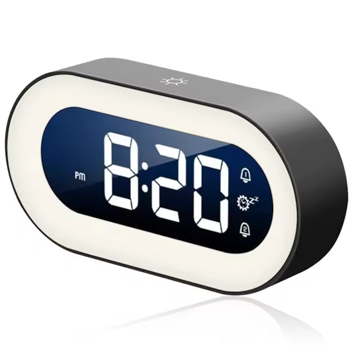 Despertador digital para niños con luz, 18 tonos de llamada, 2 alarmas, modo silencioso - 1