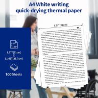 Papel Térmico A4 Para Impresora Bluetooth Sin Cable 100 Hojas 210x30mm Compatible Con Máquina De Fax Y Impresora Térmica A4 Para Impresión De Contenido Pruebas Fotos Y Escritura Manual - details 1