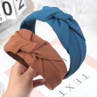Nueva Moda Headband Para Mujer Color Sólido Ancha Con Nudo Lateral Turban Casual Accesorio De Cabello Para Adultos - details 8