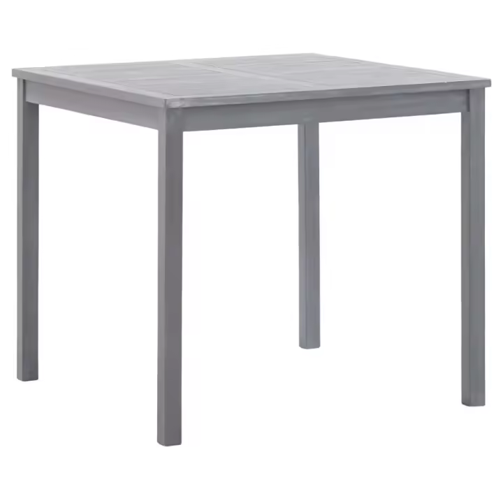 vidaXL Mesa de jardín de madera maciza de acacia gris 80x80x74 cm - 1